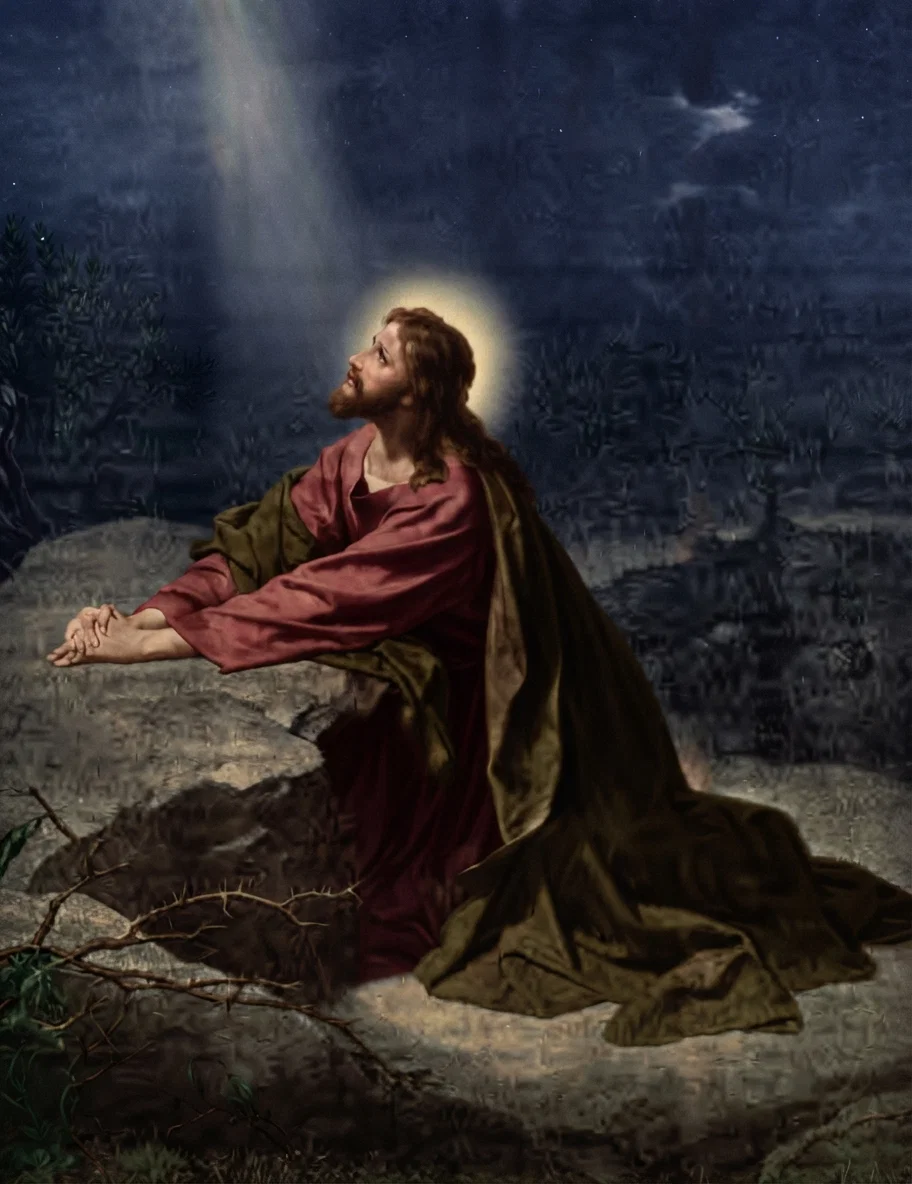 JESUS IN GETHSEMANE. Hofmann.