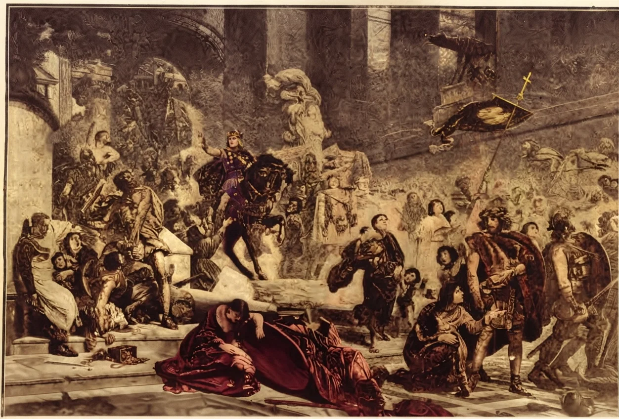 Capture and Sack of Rome by Alaric, King of the Goths, 410 A.D. (See page 6)