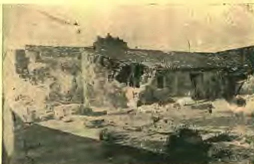 The Spanish Fort at Malata, near Manila, after Bombardment by Dewey. View from the inside. The hole in the middle of the picture was made by a cannon hull. (Photo by Dr. Wood.)