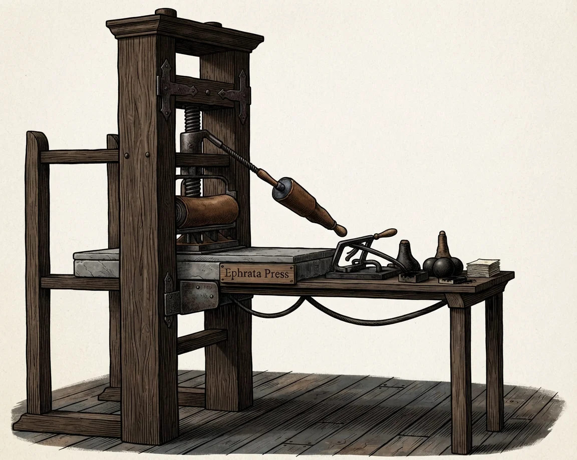 The old Ephrata Seventh-Day Baptist Press on which the Declaration of Independence was first printed.