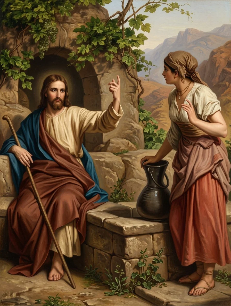 JESUS AT JACOB'S WELL. “Whosoever drinketh of the water that I shall give him shall never thirst; but the water that I shall give him shall be in him a well of water springing up into everlasting life.” John 4:14.