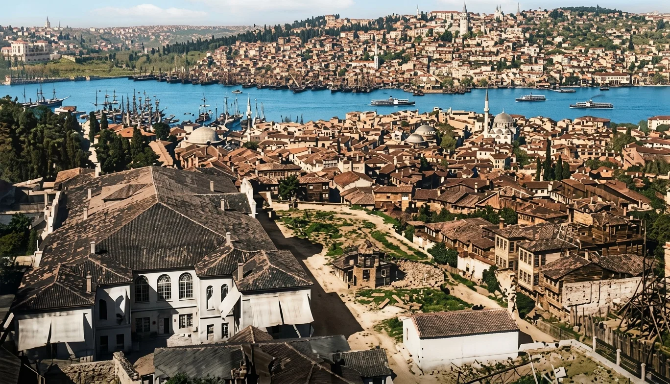 CONSTANTINOPLE WITH GOLDEN HORN — A PLACE CONSPICUOUS FOR CENTURIES IN WORLD EMPIRE