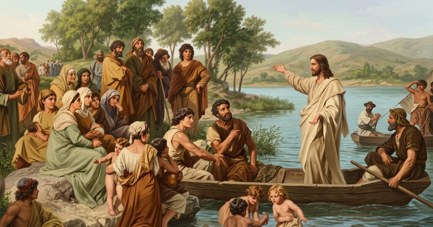 “And great multitudes were gathered together unto Him, so that He went into a ship. . . . And He spake many things unto them in parables, saying, Behold, a sower went forth to sow.” Matt. 13: 2, 3.