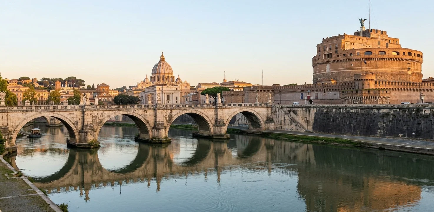 THE TIBER, ST. PETERS, AND CASTLE SANT’ ANGELO