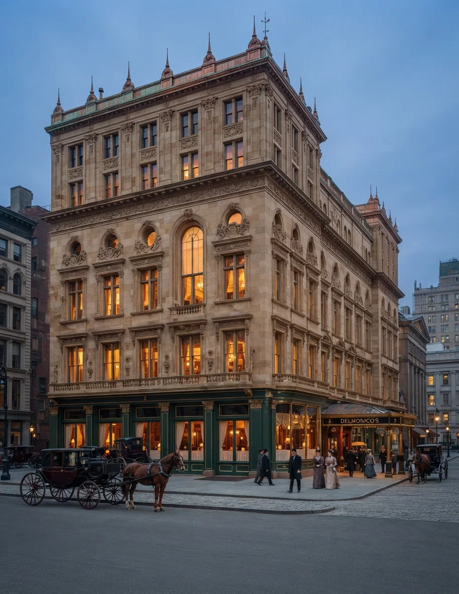 Delmonico's, One of the Oldest and Most Noted Restaurants of New York City.