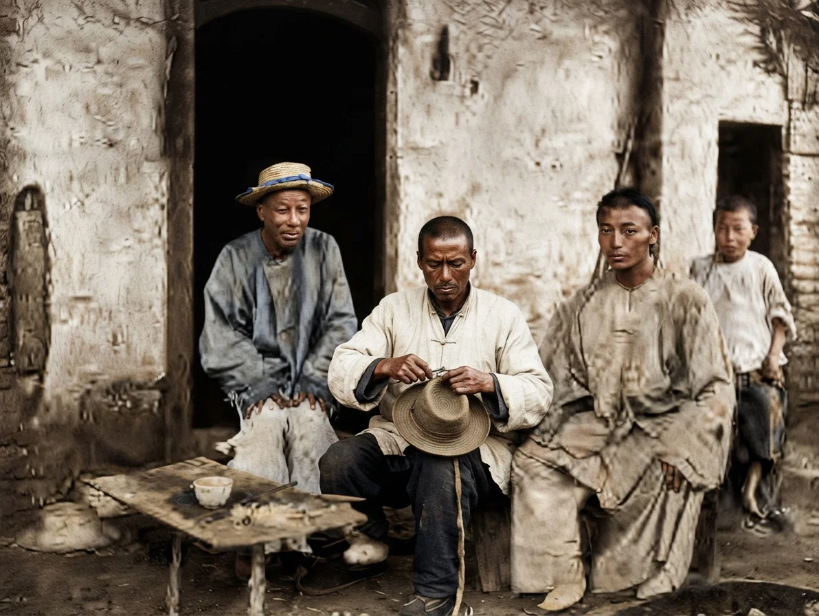A Chinese Hatter, Plying His Trade in the Street,