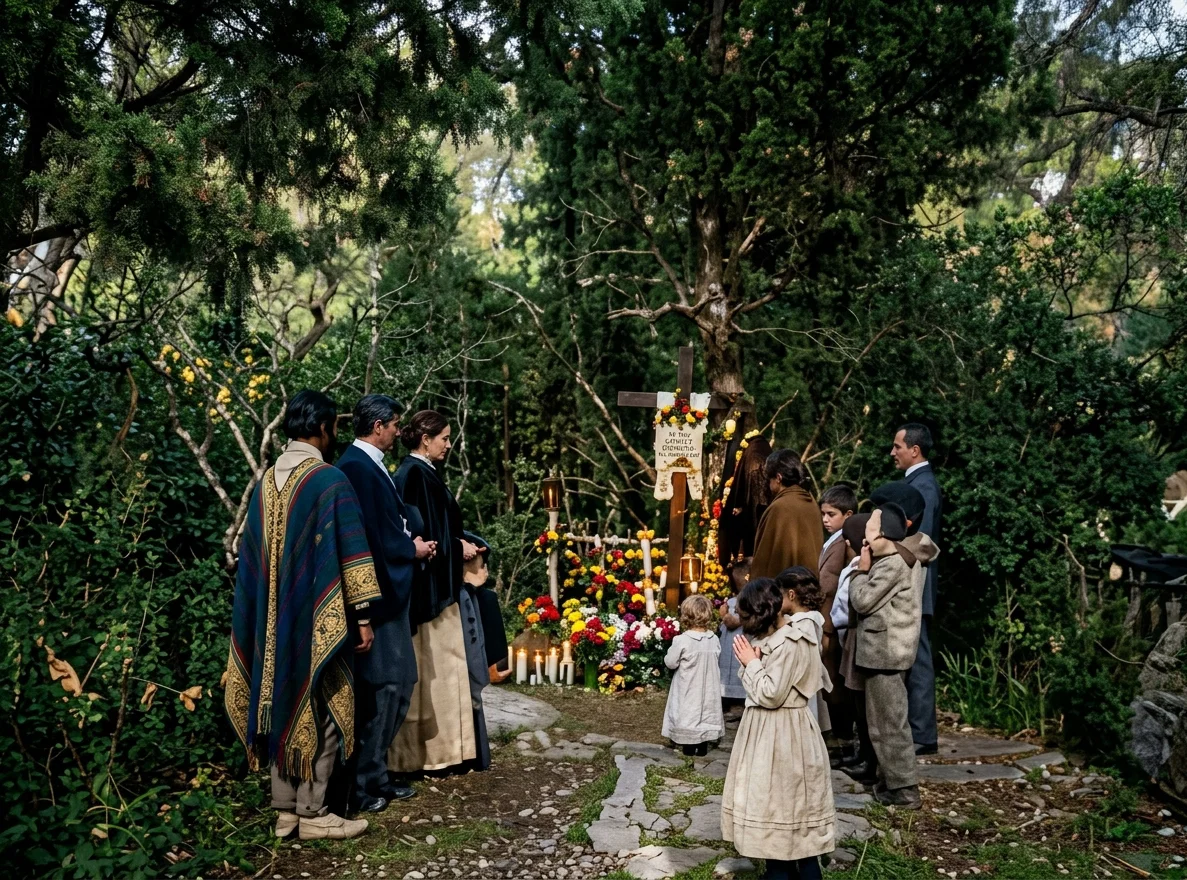On the Plate River. A scene in a Catholic cemetery on All-saints' Day.