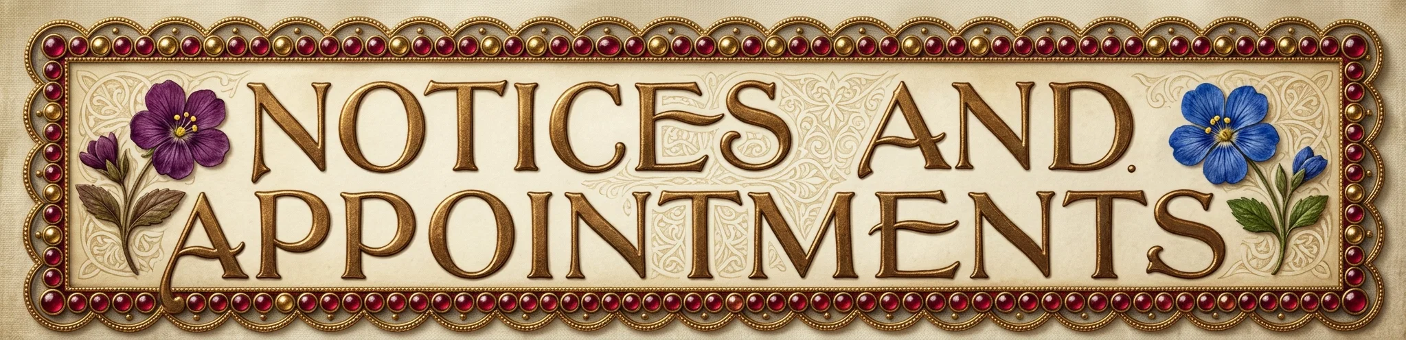 NOTICES AND APPOINTMENTS