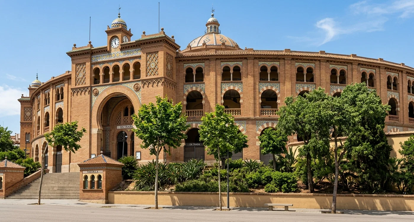 AMPHITHEATER AT BARCELONA, WHERE THE BULL-FIGHTS ARE HELD