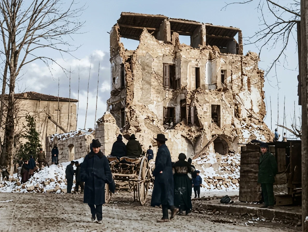 Work of Earthquake in Sora, Italy, 1915