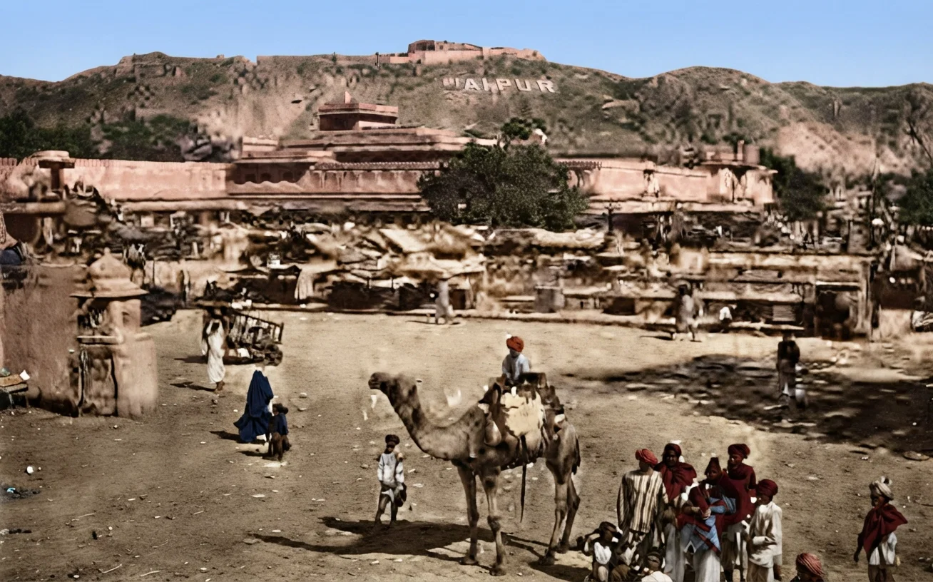 Scene in Jaipur, capital of the province of Jaipur, India