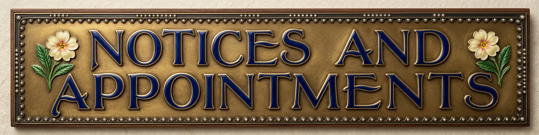 NOTICES AND APPOINTMENTS