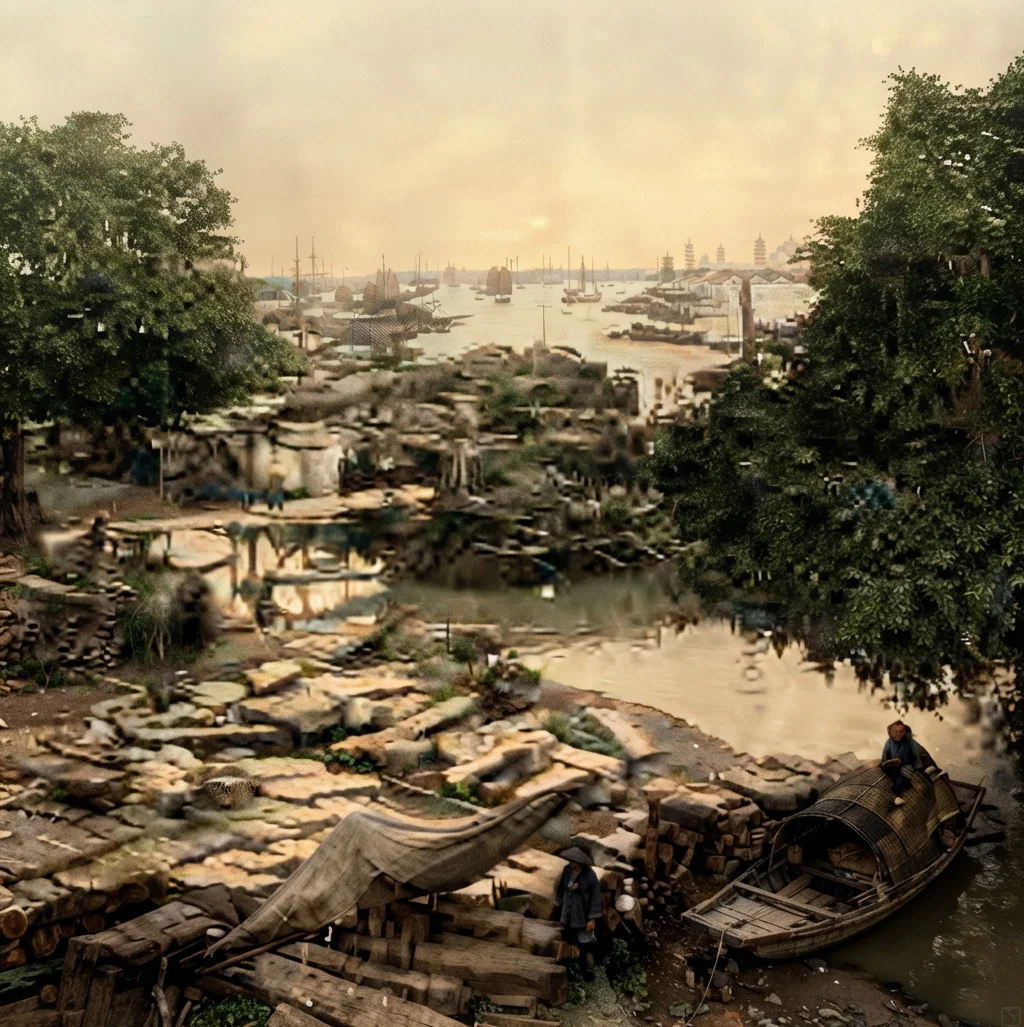 A Scene from Our Window, looking down Pearl River.