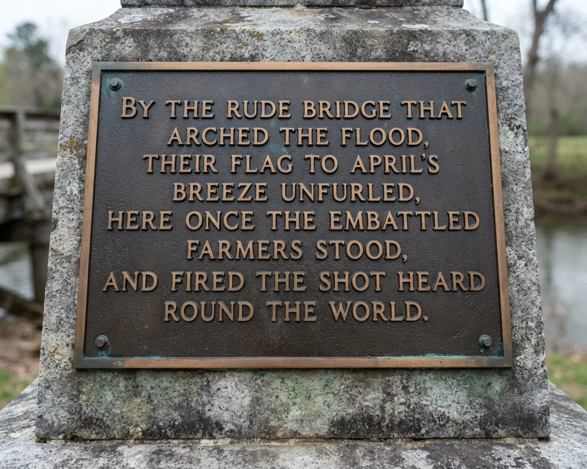 Inscription on the Patriot Monument Above at the Left.