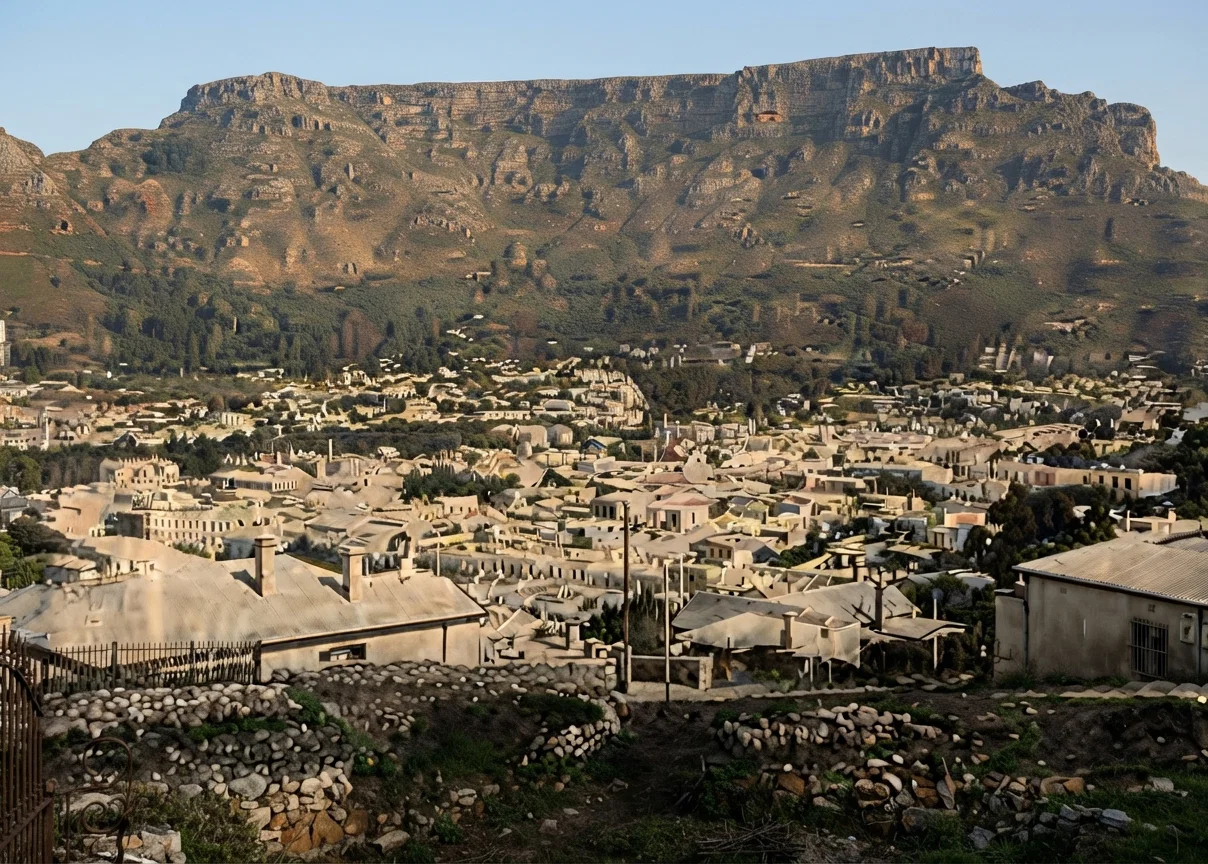 A suburb of Cape Town, Table Mountain in the background
