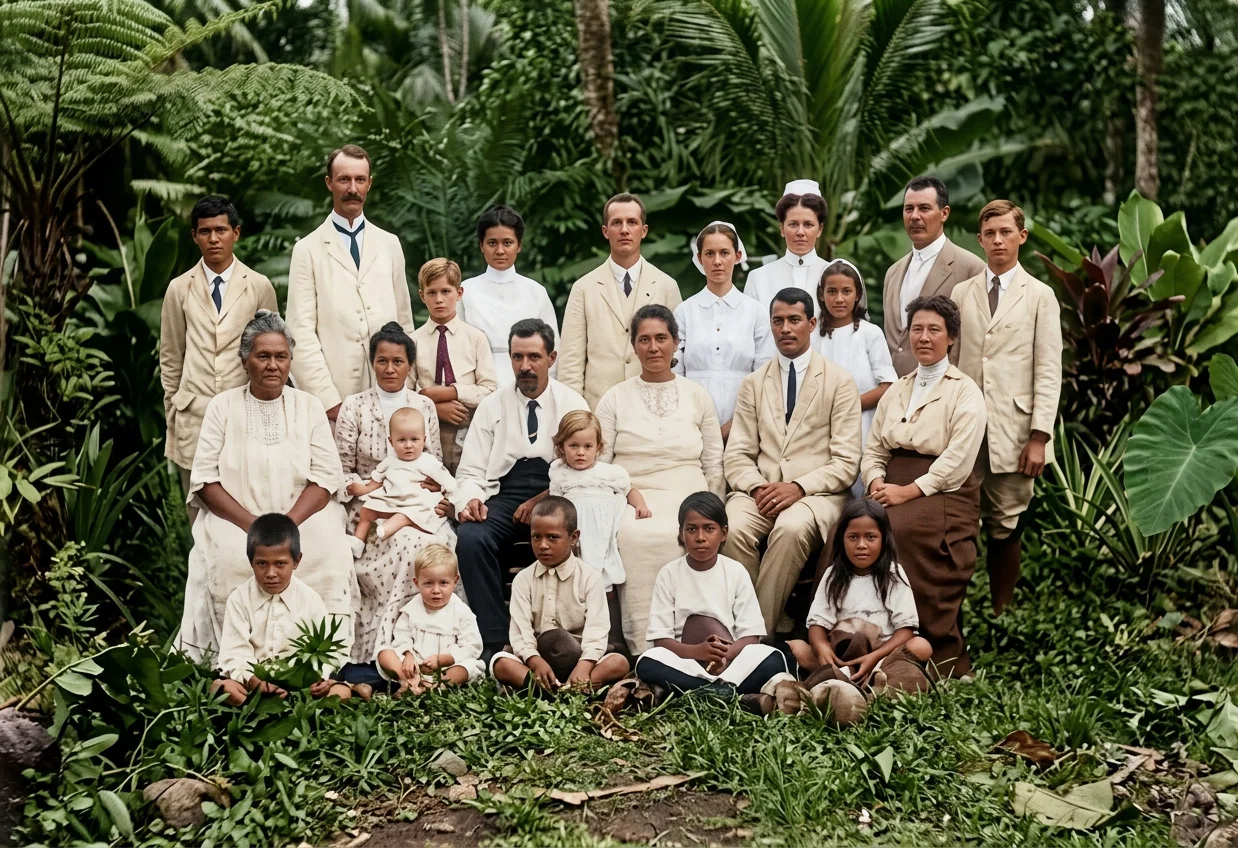 A Group of Workers and Believers in Samoa