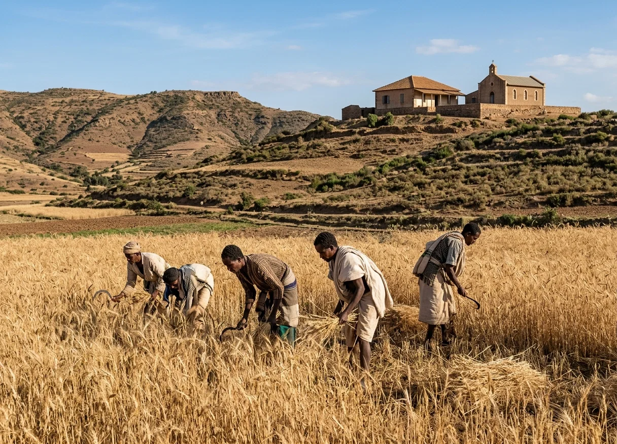 HARVESTING ON THE ASMARA MISSION FARM