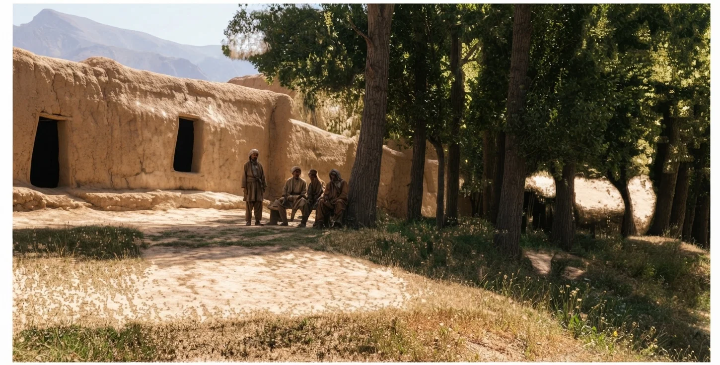 A PERSIAN VILLAGE SCENE