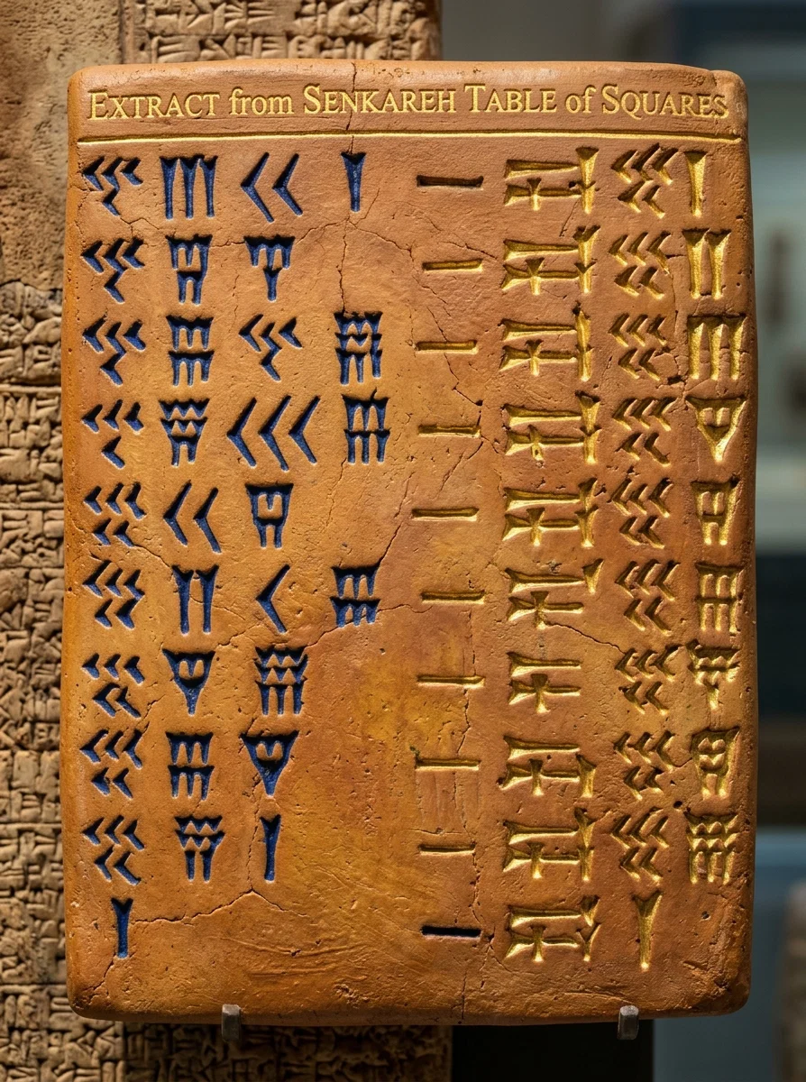 EXTRACT from SEXAGESIMAL TABLE of SQUARES.