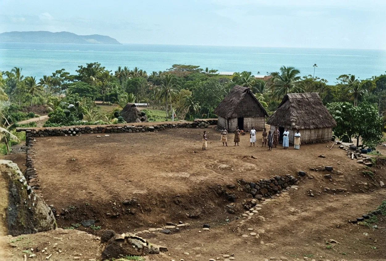 Bau, Chief Town in Fiji—Old Cannibal Town of King Cakabau.