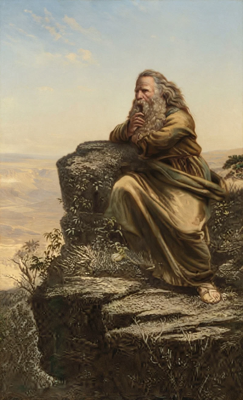 "Moses the Man of God" on Mt. Nebo, who led Israel through the wilderness from Egypt to Canaan, but who was not permitted to go farther