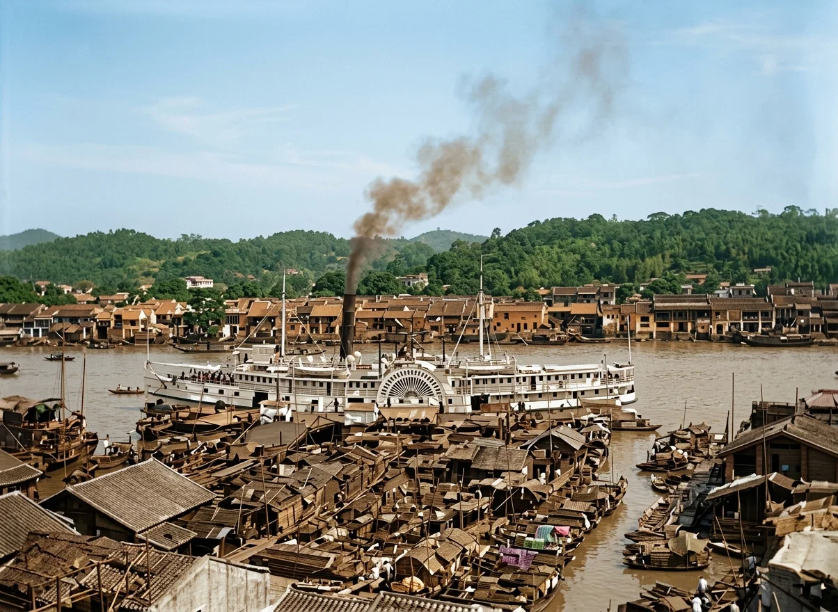 HOUSE BOATS, CANTON RIVER, CHINA