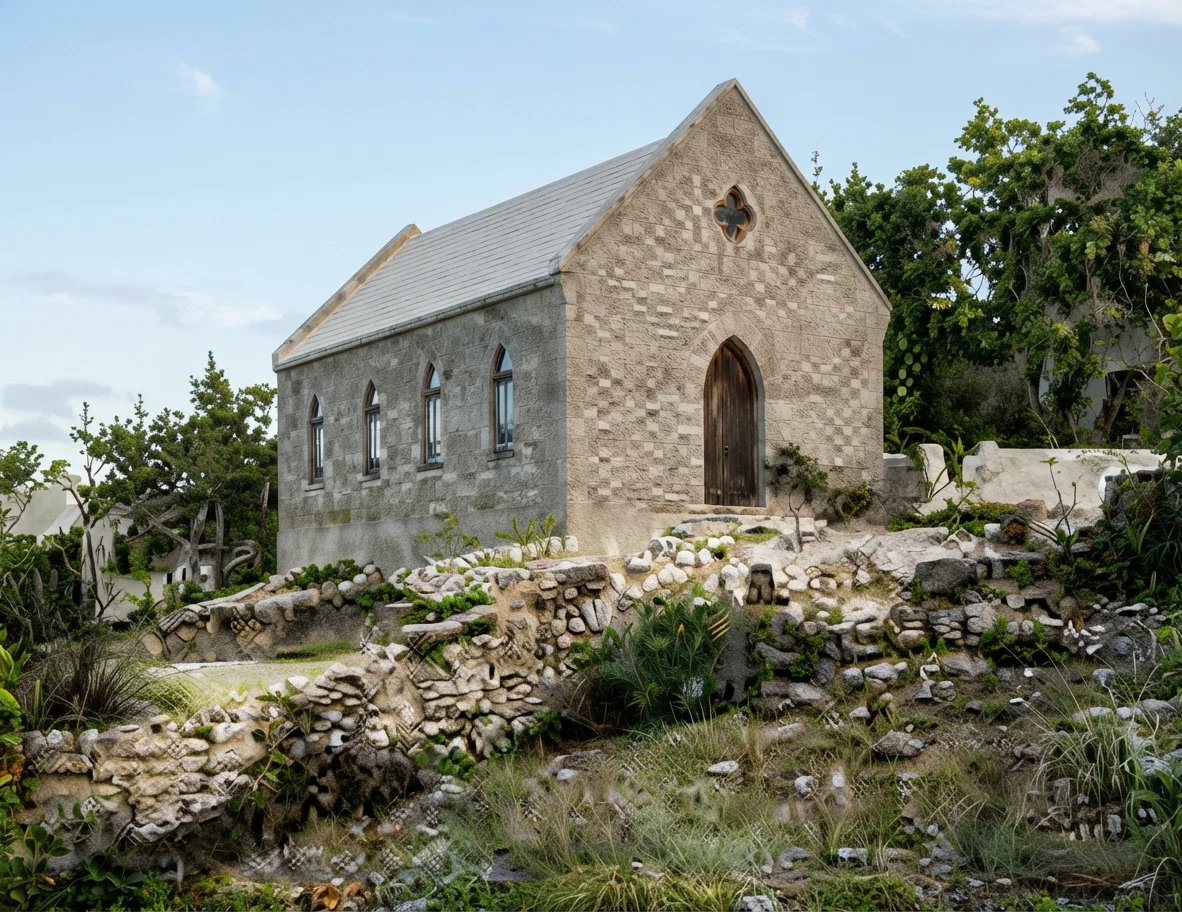 S. D. A. Church in Bermuda, Made of Cement Blocks.
