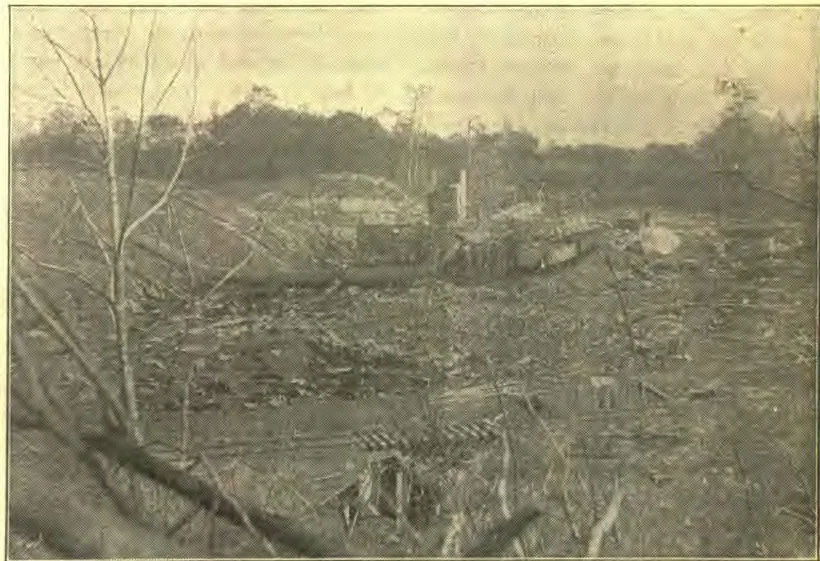 Size of DuPont Powder Mills, Fontanet, Ind., after Explosion, Oct. 15, 1907.