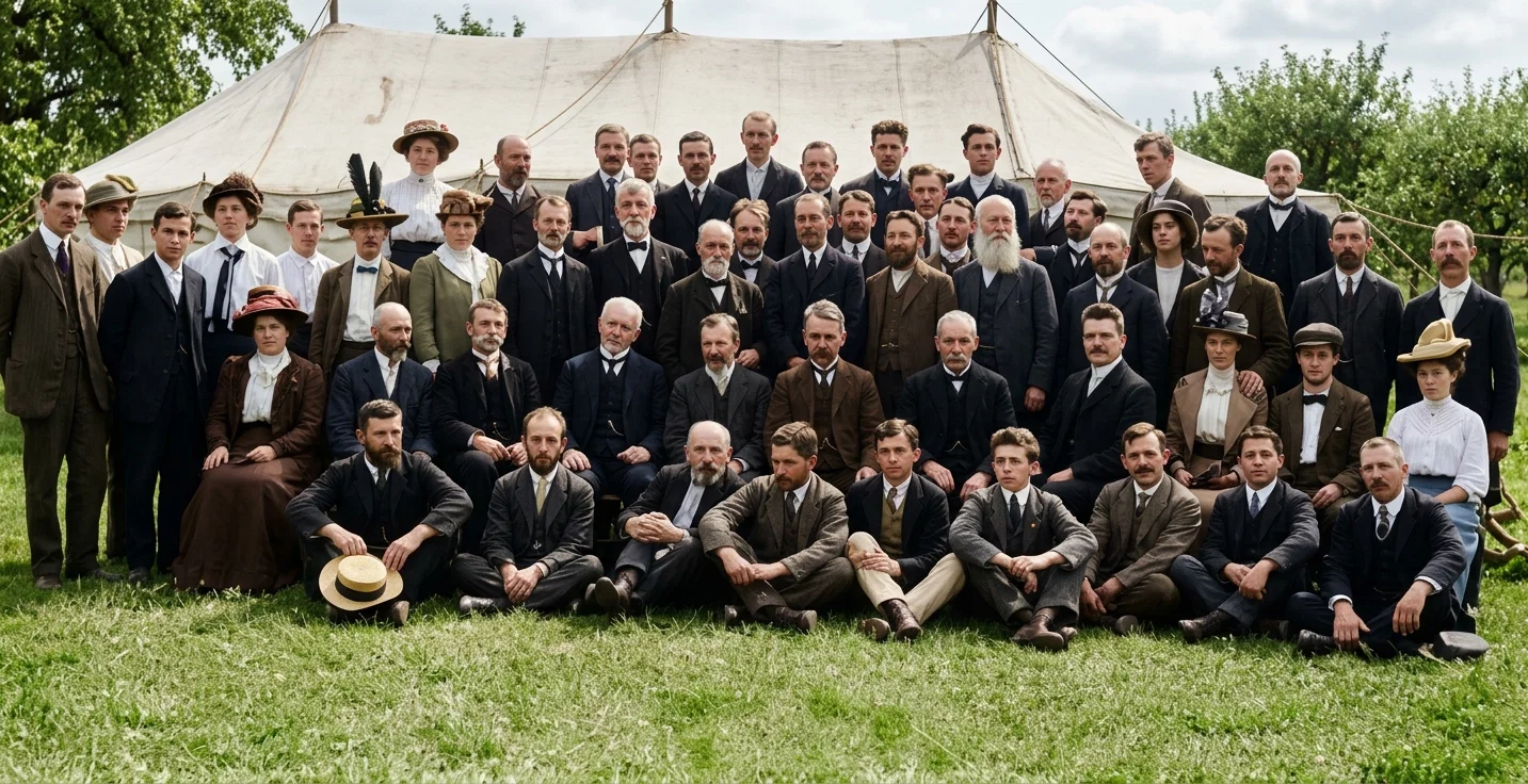 GROUP OF WORKERS AT LATIN UNION MEETING
