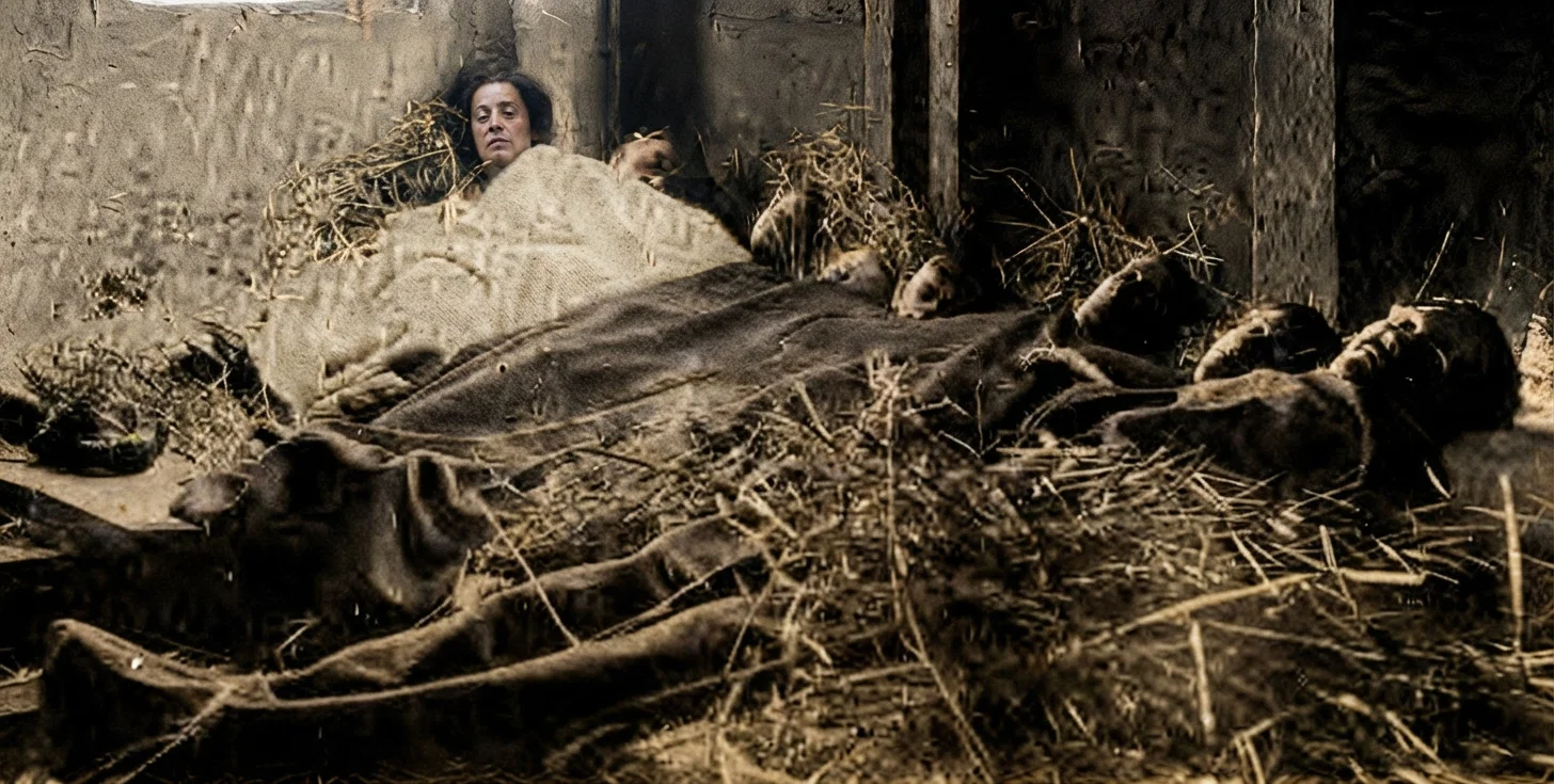 © Underwood & Underwood, N. Y. BELGIAN REFUGEES SLEEPING IN A STABLE It is to relieve such sad situations as this that the "Signs" has opened its columns to solicit funds.