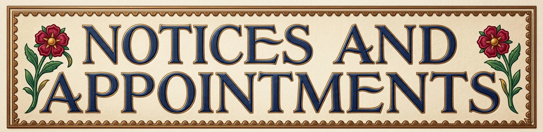 NOTICES AND APPOINTMENTS