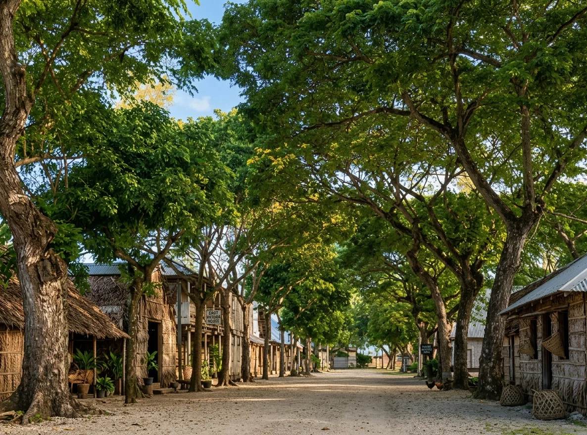 STREET SCENE IN RAIATEAN VILLAGE