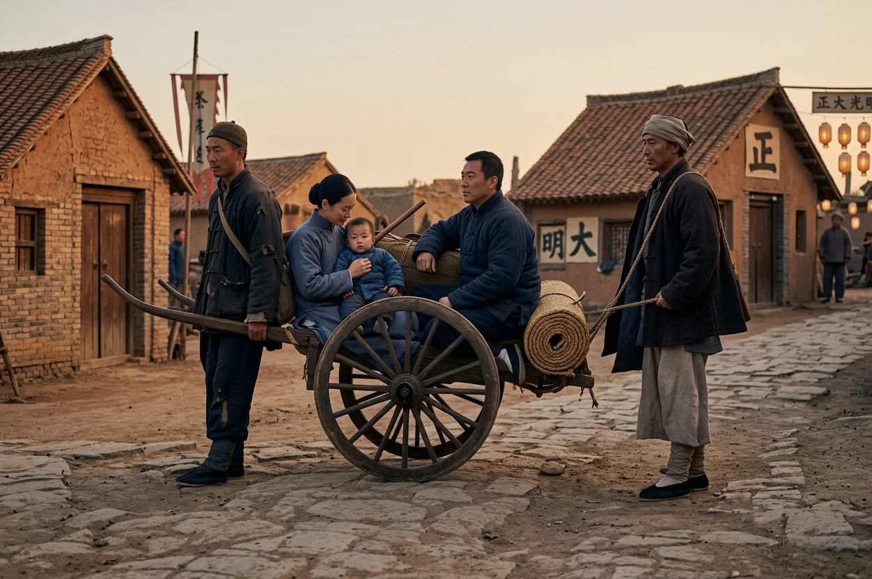TRAVELING BY WHEELBARROW IN CHINA