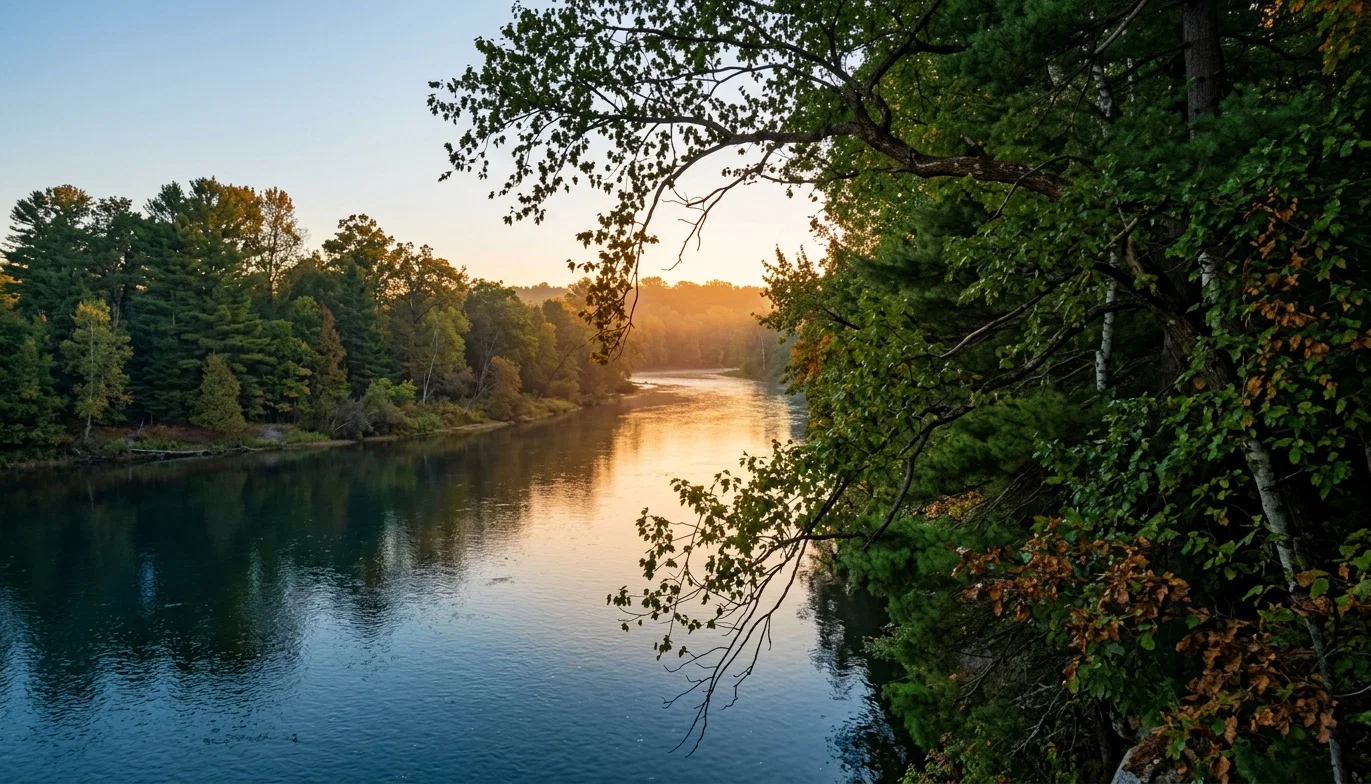 SAINT JOSEPH RIVER FROM WHITE'S BLUFF, EMMANUEL COLLEGE FARM.