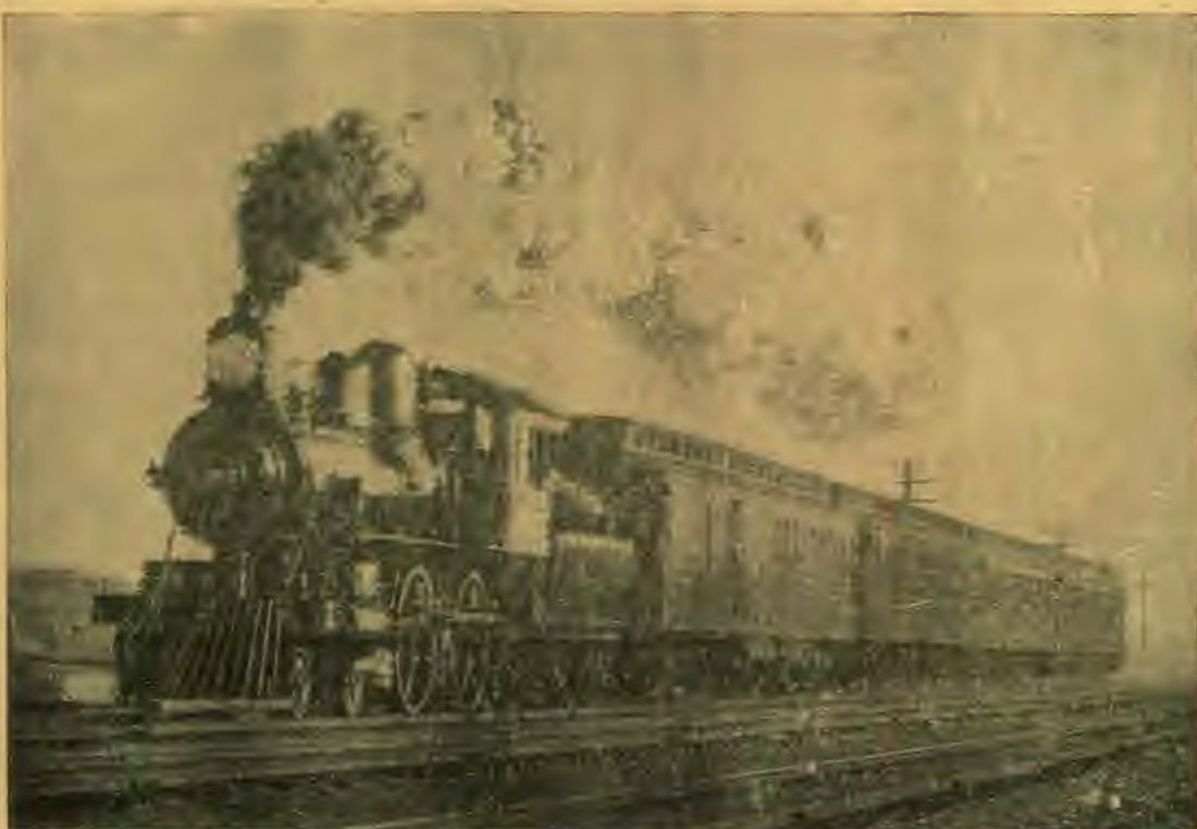 The Empire State Express steam train at speed