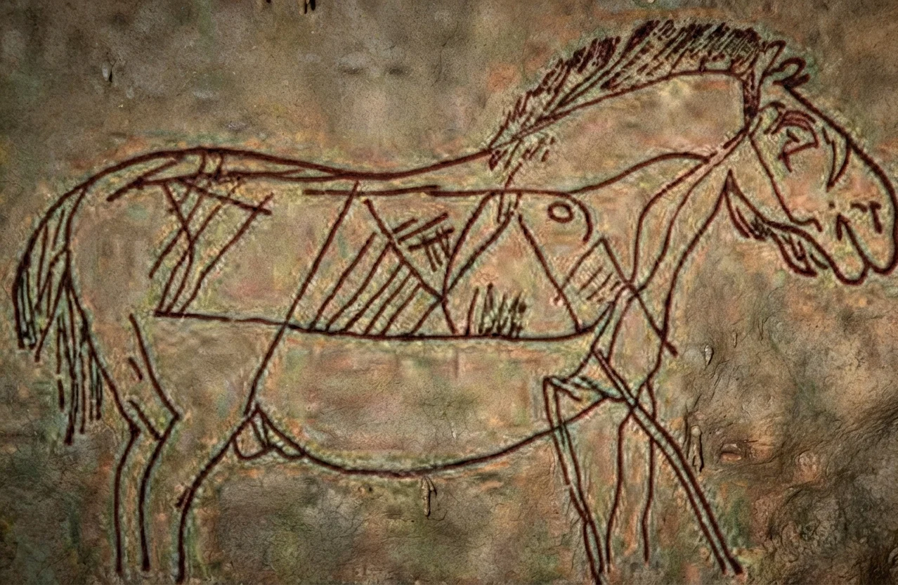 A HORSE FROM THE CAVE OF COMBARELLES.