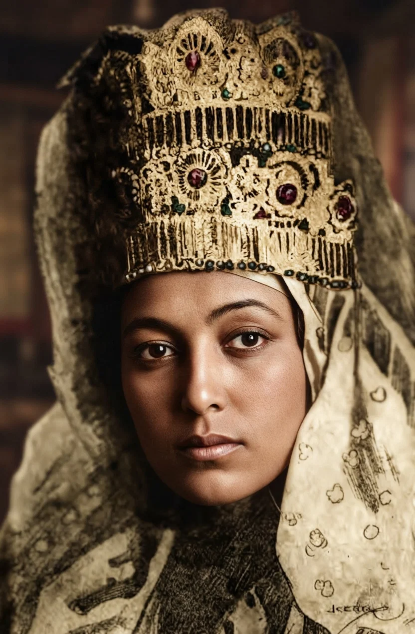 The ambitious, unscrupulous queen of Abyssinia, who reached the throne by a series of cruel murders, among which were two or three husbands