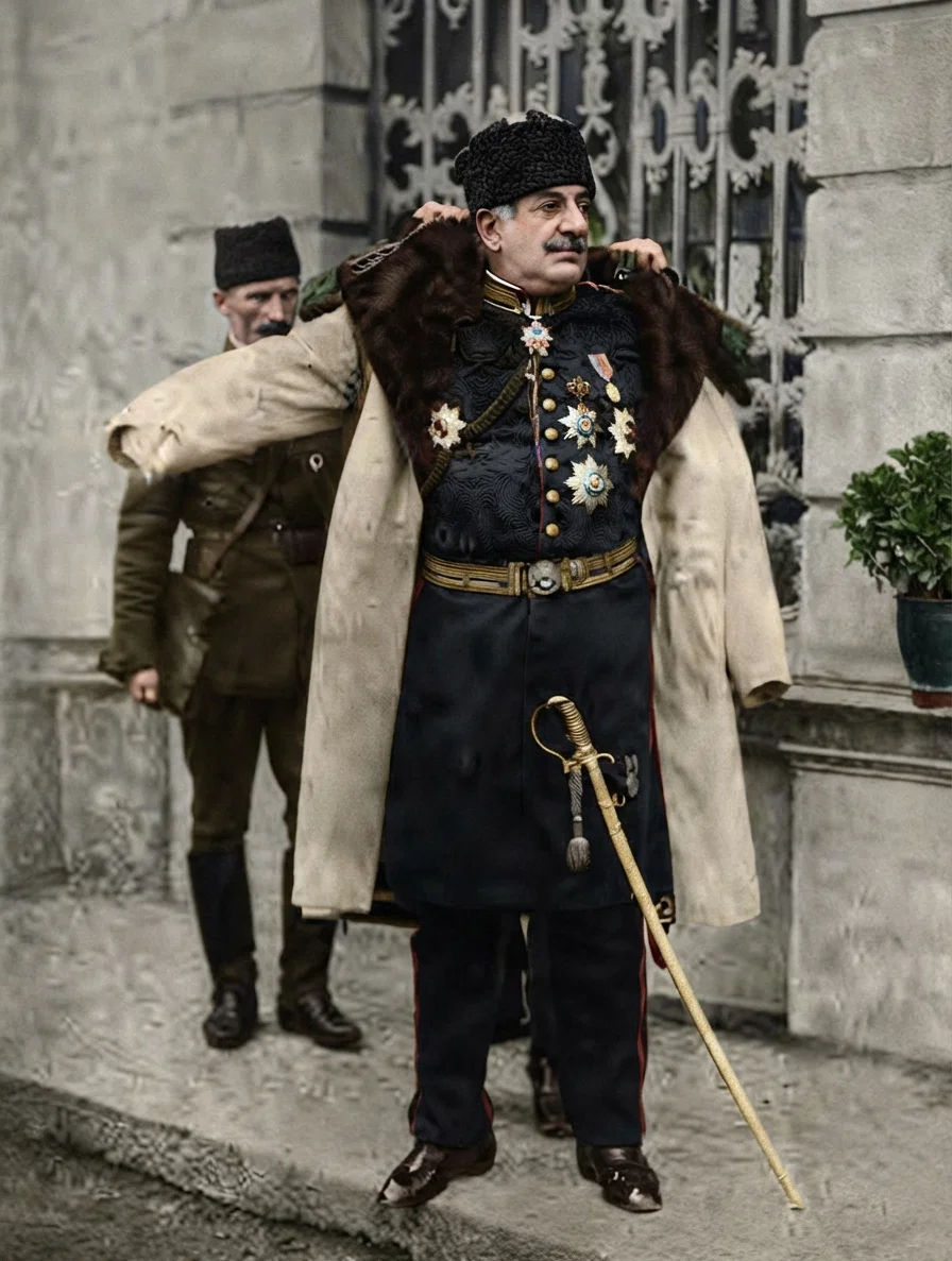 Nazim Pasha, the commander-in-chief of the Turkish forces, Turkey's greatest soldier and her chief hope in meeting the Balkan allies. He is sixty-four years of age, but strong and vigorous. (From "Illustrated London News")
