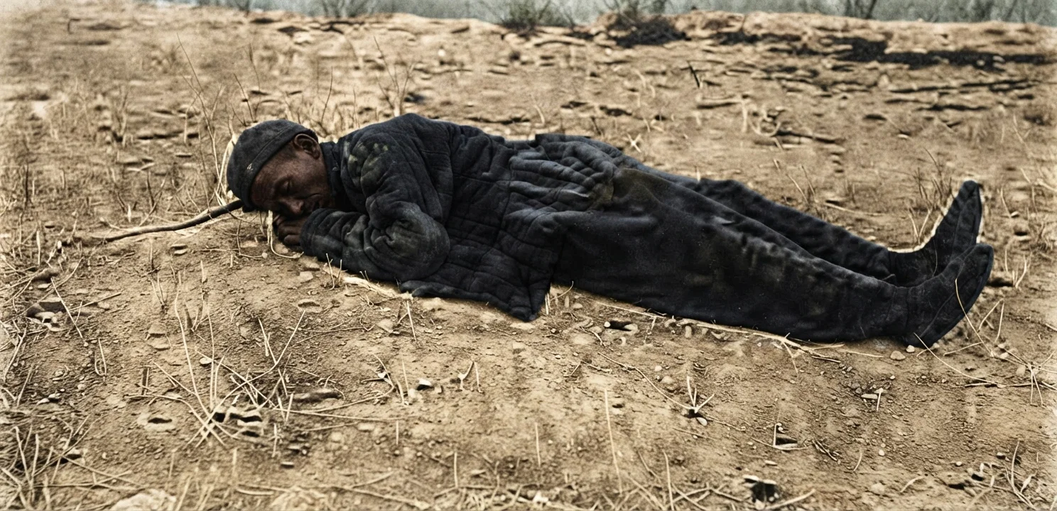 Weakened by hunger and overcome by the cold, many lie down and die by the roadside