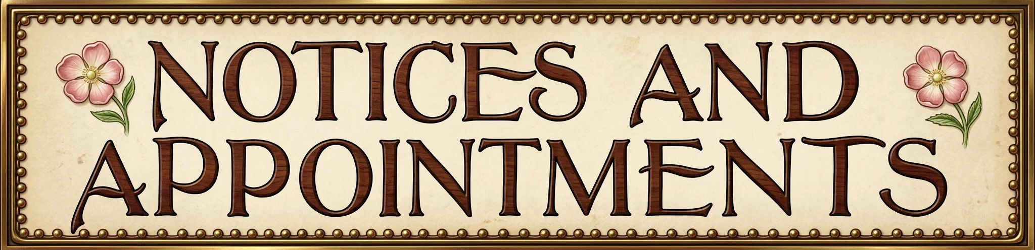 NOTICES AND APPOINTMENTS