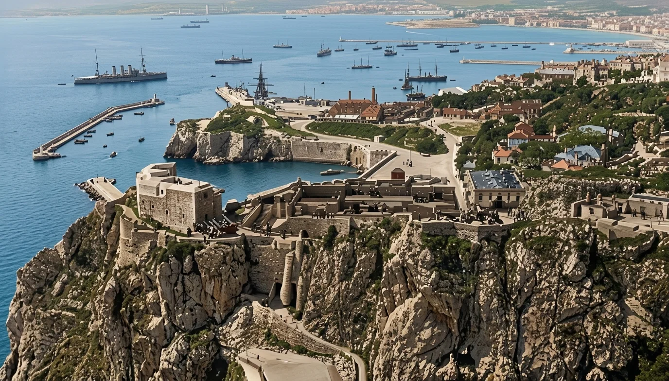 BIRD'S-EYE VIEW OF GIBRALTAR FORTRESS
