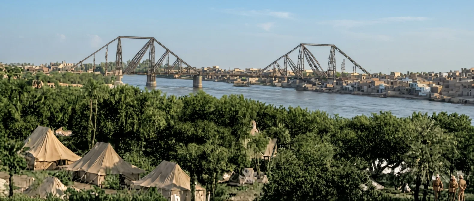 ROHRI CITY, CANTILEVER BRIDGE, AND THE RIVER INDUS