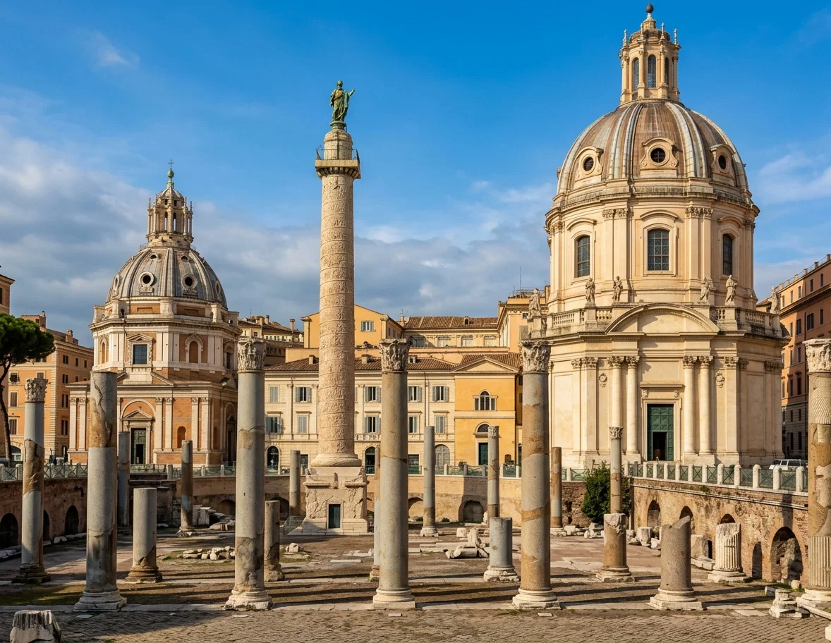 FORUM OF EMPEROR TRAJAN, CONSTRUCTED 114 A. D.