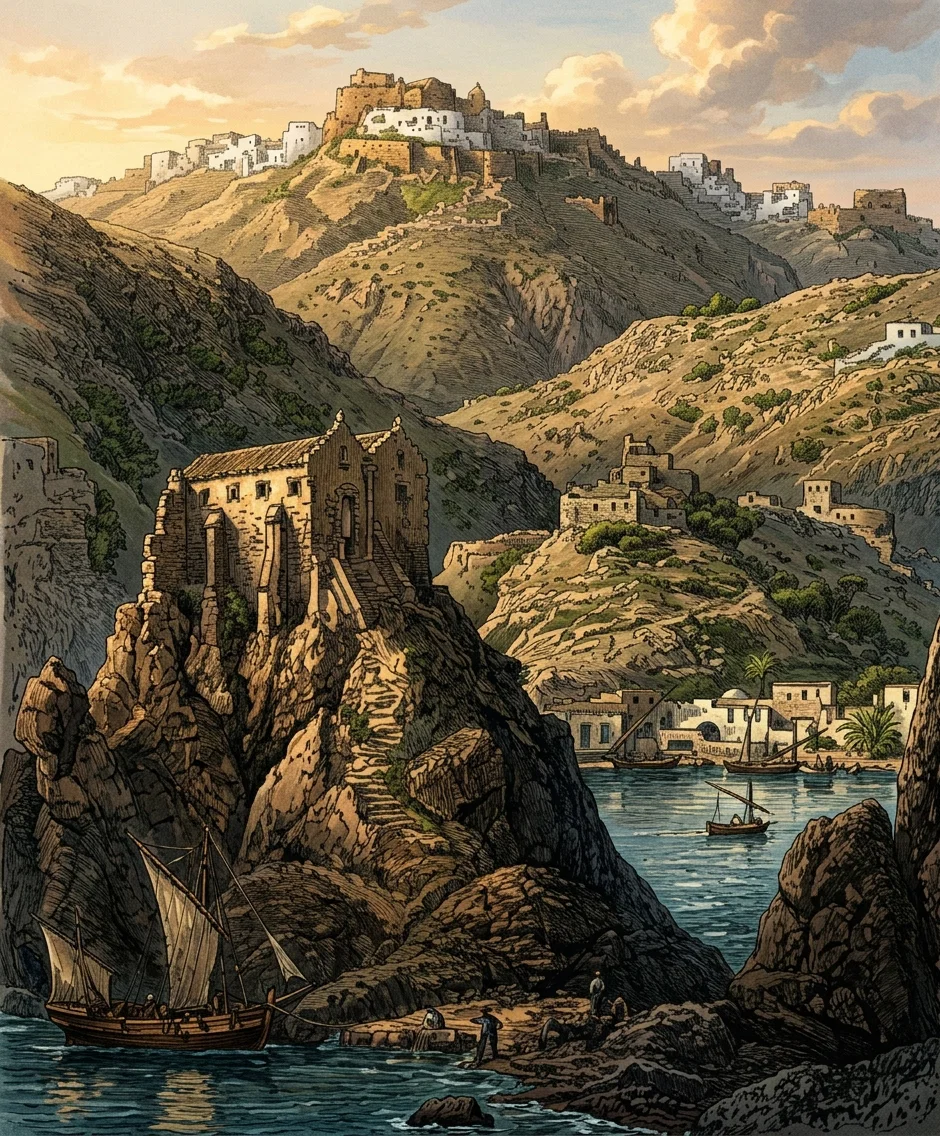 The Island of PATMOS, Where John Received the Revelation.