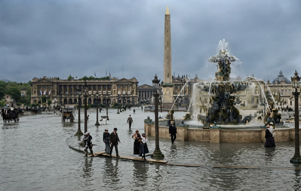 Place of Concord, a noted plaza partly covered by water