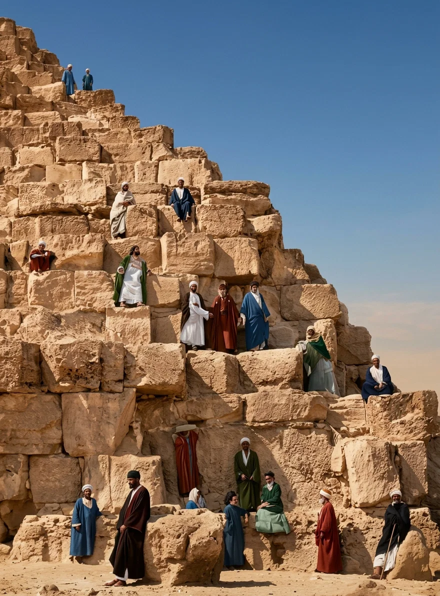 A Near View of the Great Pyramid, Once Smooth and Polished, Now Ragged and Crumbling in Decay.