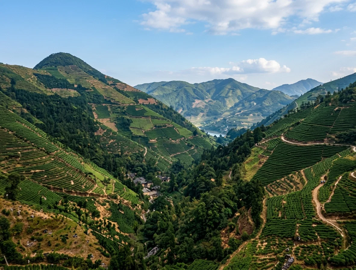 Tea Plantation on the Yangtze River, China