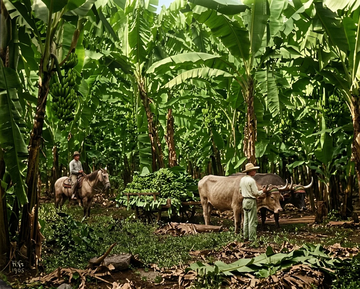 HARVESTING BANANAS IN COSTA RICA