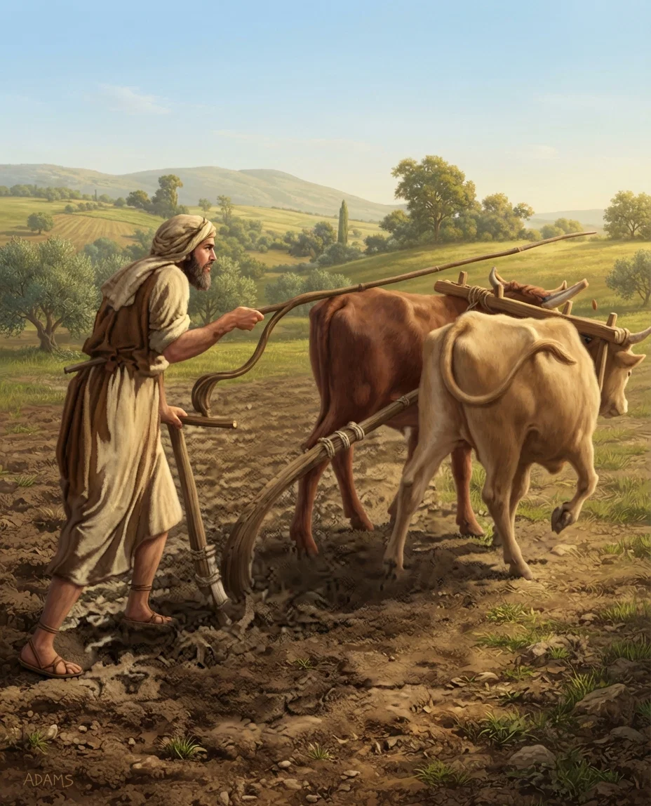 ELISHA, a Farmer. I Kings 19:19.