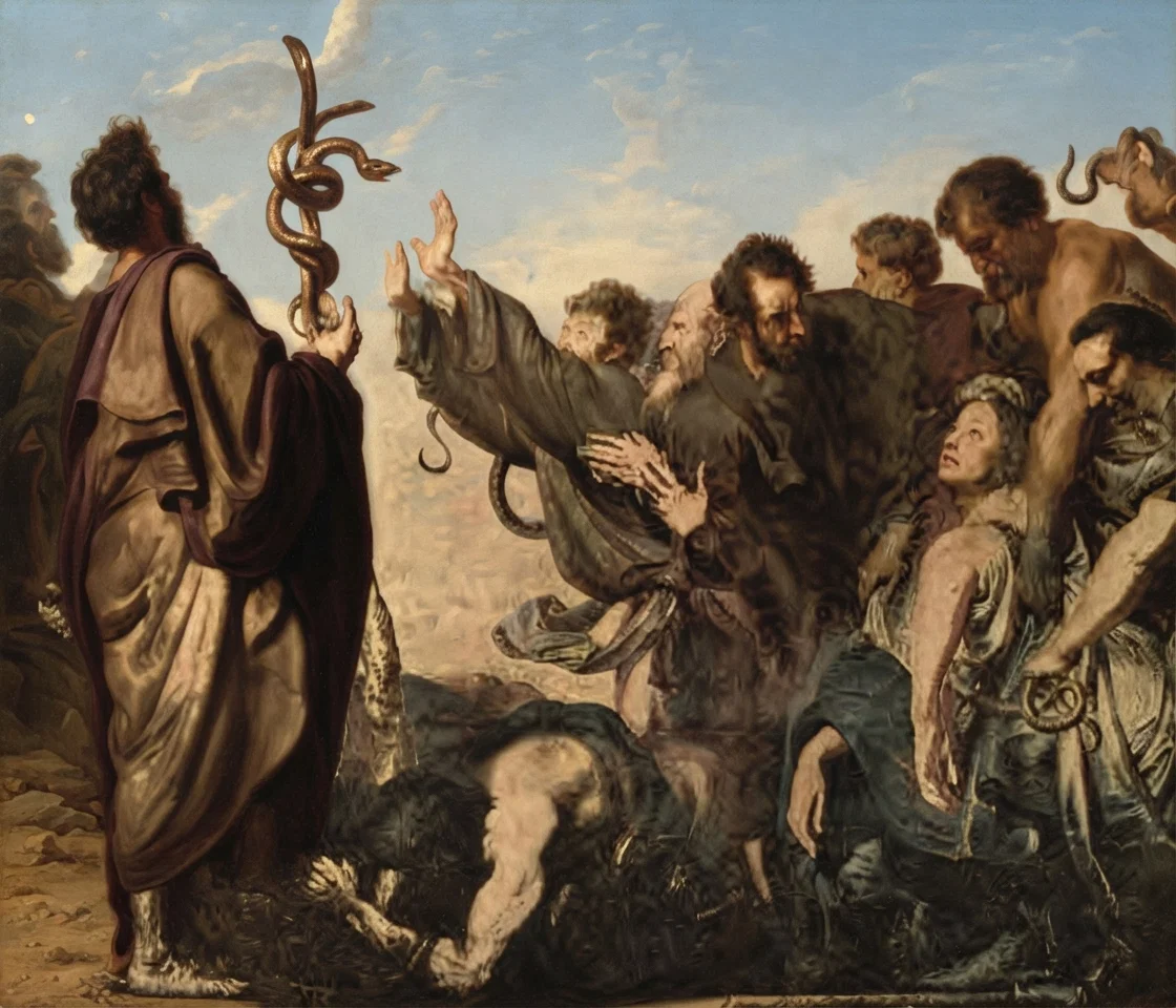 "As Moses lifted up the serpent in the wilderness"